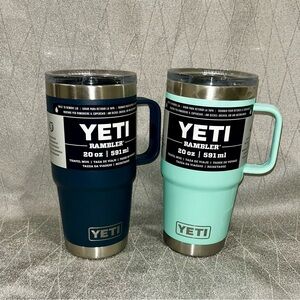 YETI Rambler 20 oz Mugs - Navy and Mint
